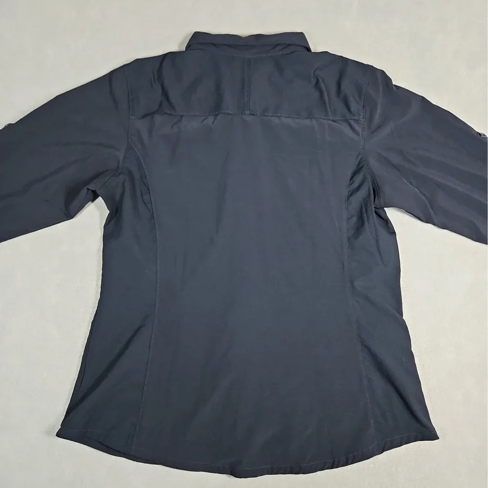 Columbia Womens Black Omni-Shade Vented Button Up Outdoor Shirt Size Large